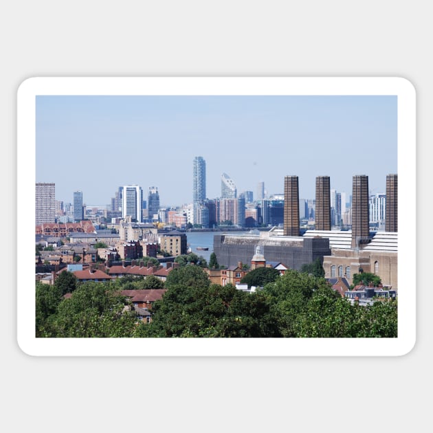 London Skyline Skyscrapers view from Greenwich Sticker by fantastic-designs